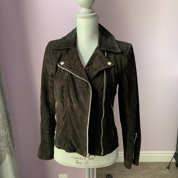 BCBGeneration Suede Leather Moto Jacket - Picture 12 of 16